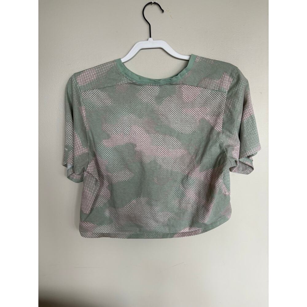 Columbia Sportswear Women’s Large Green Camo Crop T-Shirt Organic Cotton Tee - Picture 4 of 7